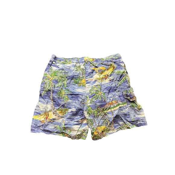 Vintage‎ Polo Ralph Lauren Mens L Swim Trunks Board Shorts Palm Tree Beach - Picture 5 of 9
